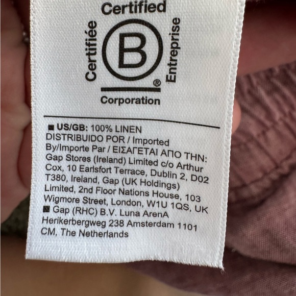 Athleta 100% Linen Cabo Wide Leg Pants Women’s Sz 12 Mauve Pink Beachy Preppy - Picture 7 of 7